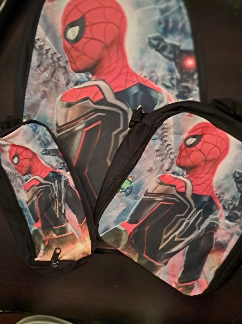Kids Spider-Man Graphic Backpack Set in Red and Black